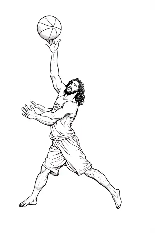 Jesus Playing Basketball