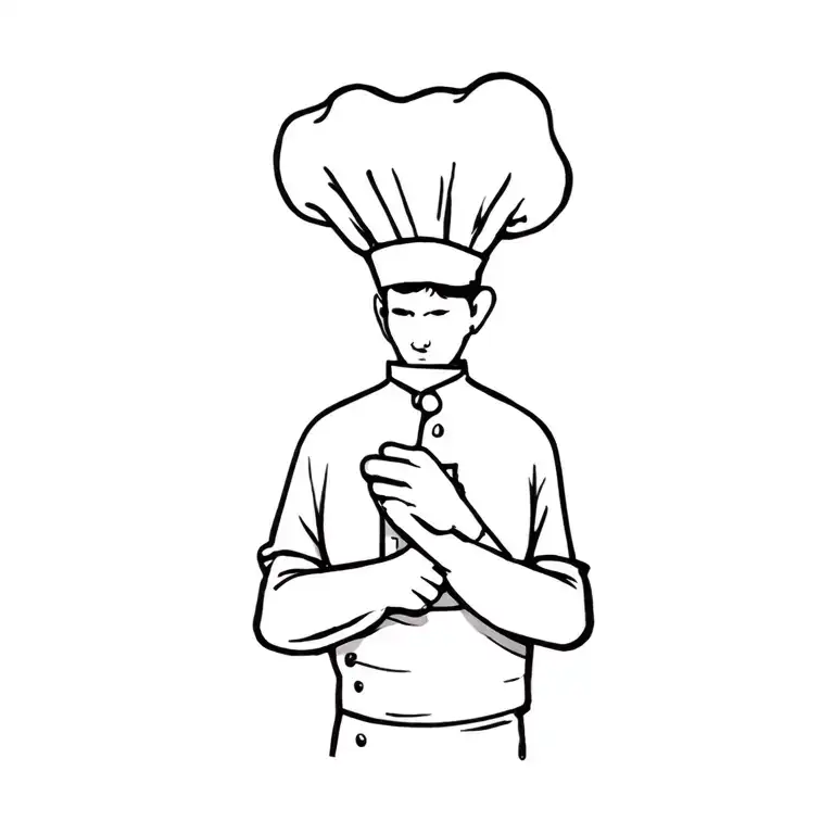 I Want A Tatooing That Speaks Of A Tragector That Since My Childhood Cook And Now I Am A Chef