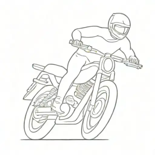 Solid Person Riding A Motorcycle