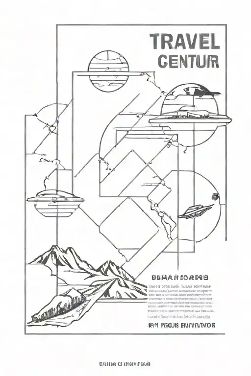 Travel Brochure Poster Advertising A Vacation To Alpha Centauri In The Future In A Rectangular Frame