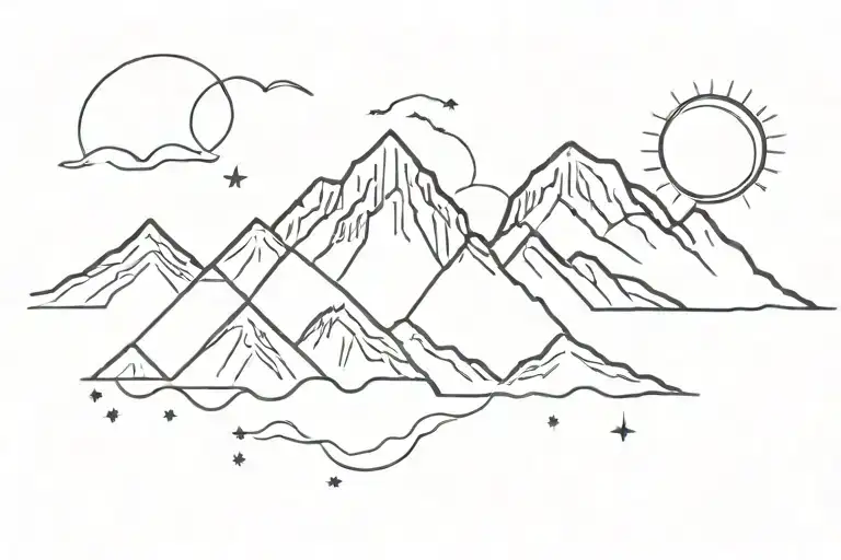 3 Mountains And A Sun
