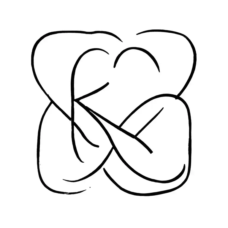 Infinity Symbol Incorporated With Heart And Letter K