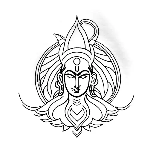 Maa Word With Trishul