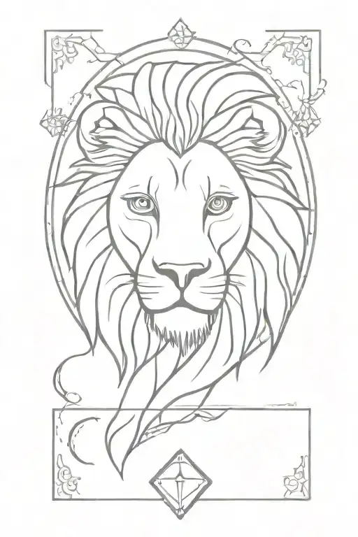 Tarot Card Featuring Lion Head