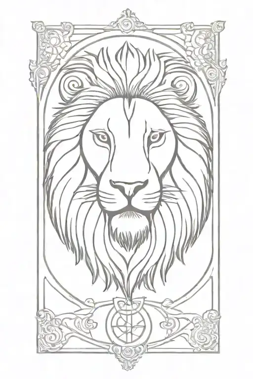 Tarot Card Featuring Lion Head