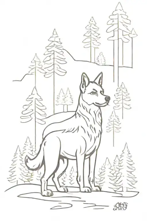 Dog With Forest Background