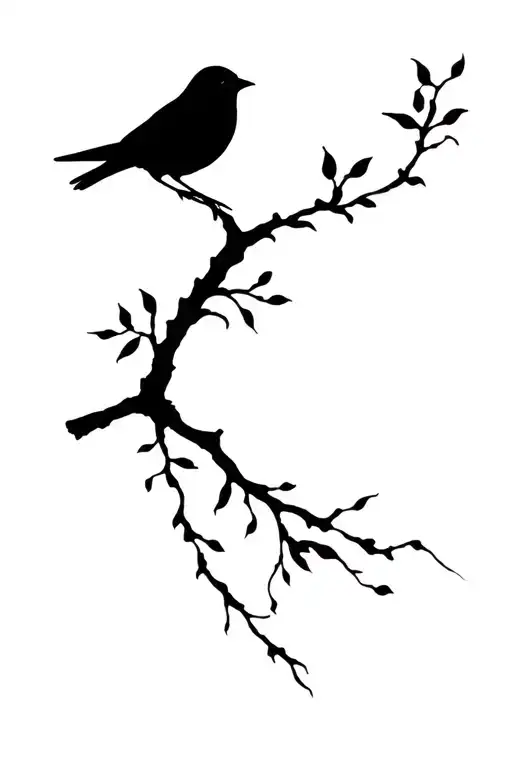 Blackbird Singing On Coffee Tree Branch Wrapped