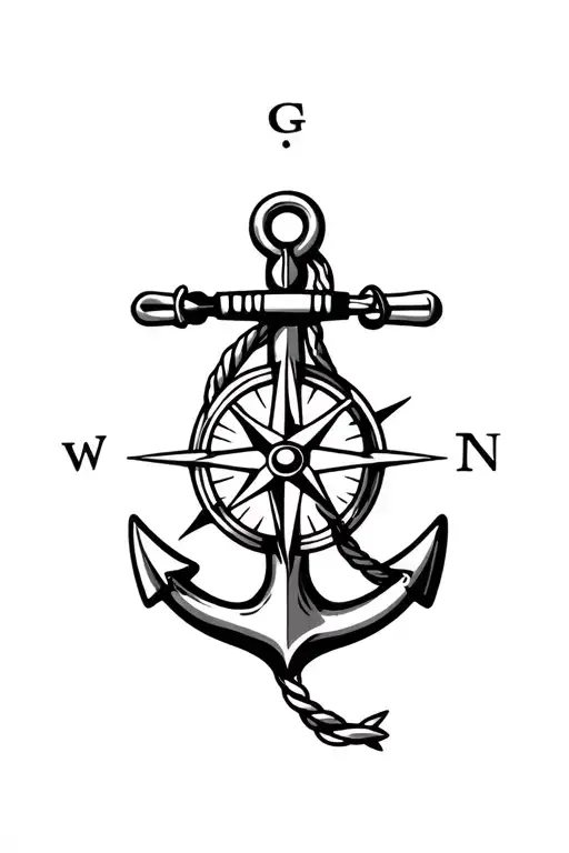 Boat Anchor Compass Rope Shark