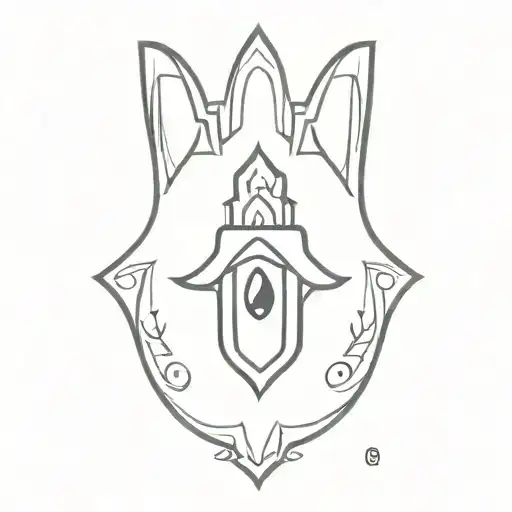 Hamsa With Cat's Eye Looking