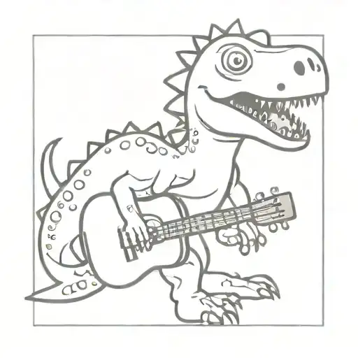 Dinosaur Playing Ukulele