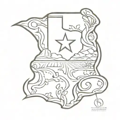 Texas Stencil With Giglio Do Firenze Stilizato Inside