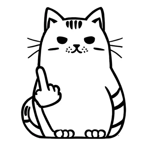 A Cat Giving The Middle Finger