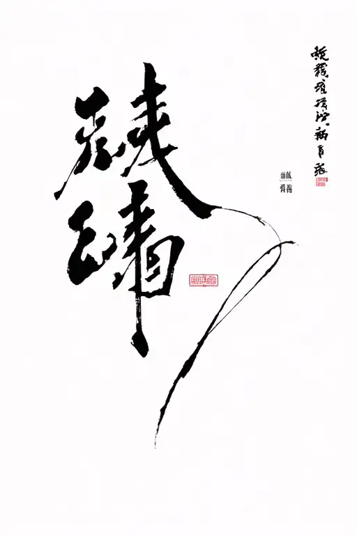 Chinese Word Strength Courage