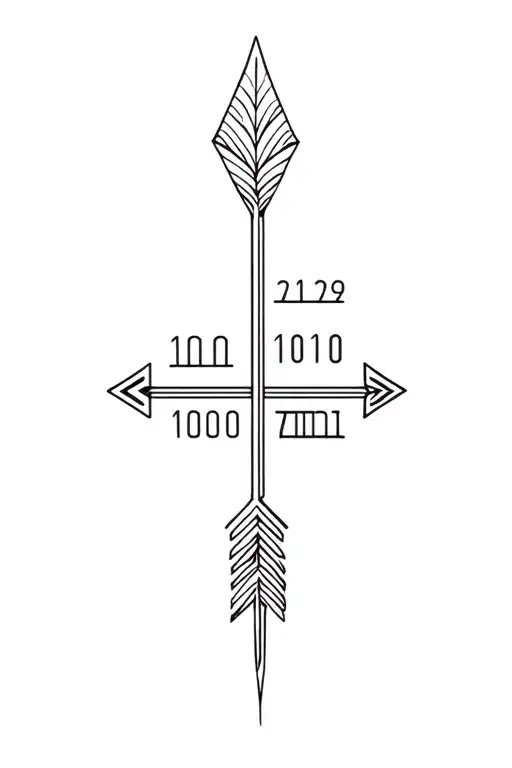 An Ornamental Arrow Pointing With The Numbers 100101