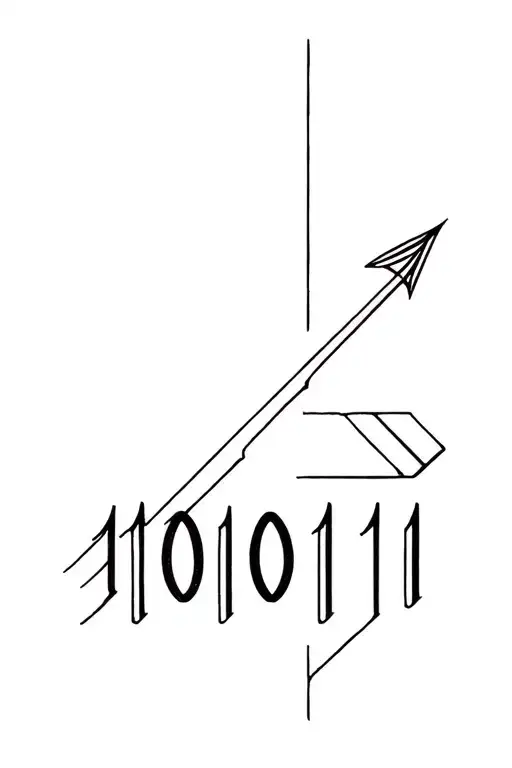 An Ornamental Arrow Pointing With The Numbers 100101