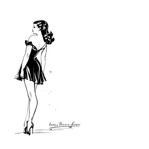 Pinup Girl Standing In A Dress