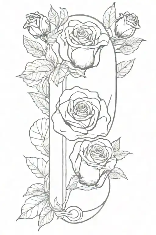 Sea Shell And Roses Intertwined For Spine