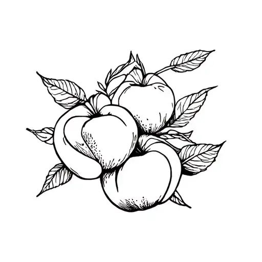 Peaches And A Mountain Silhouette