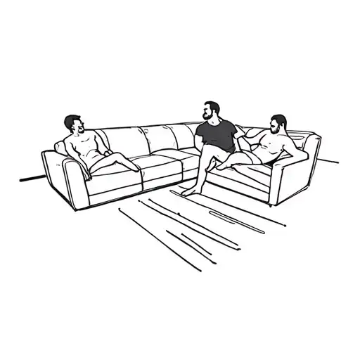 Two Men In A Living Room