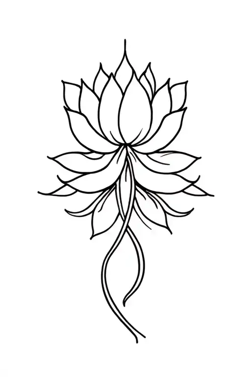 Unalome With Lotus Flower