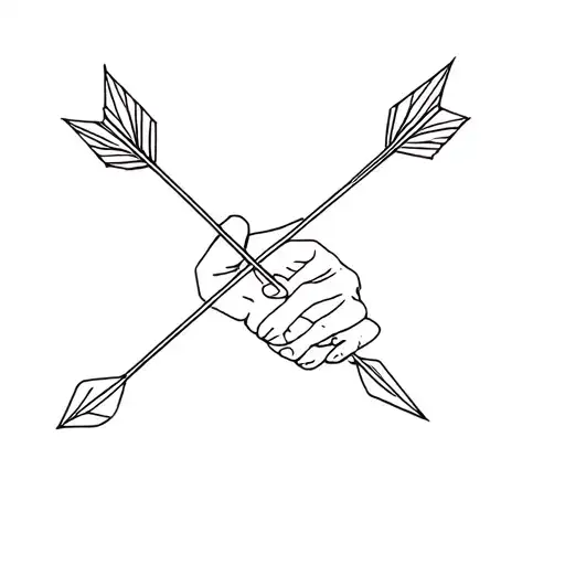 Single Hand Holding Three Arrows