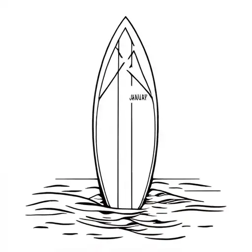 Surf Board With 15Th January Written Inside