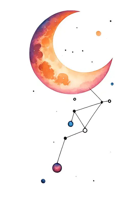 Cancer Constellation With An Ombre Moon Background Behind The Constellation