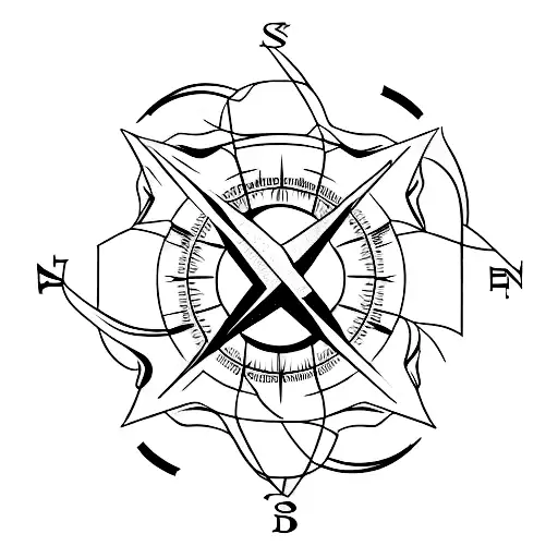 A Manifestation Symbol Intertwined With A Compass