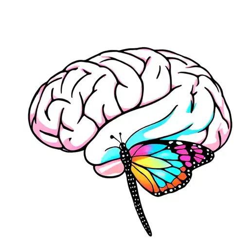 A Brain That Transforms Into A Colored Butterfly