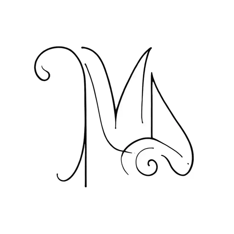 The Letter M And A Small Wave