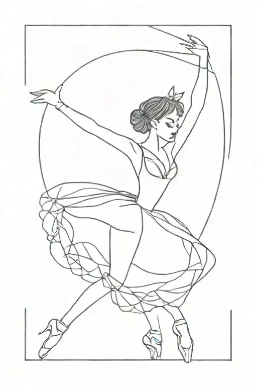 Simple Abstract Ballerina Tutu Riding