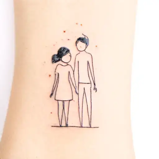 Tattoo Of Boy And Girl Who Have A Good Connection