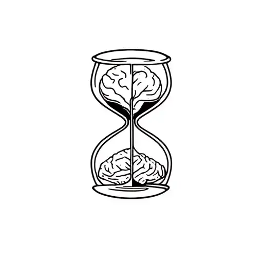 Hourglass And Half Healthy Brain