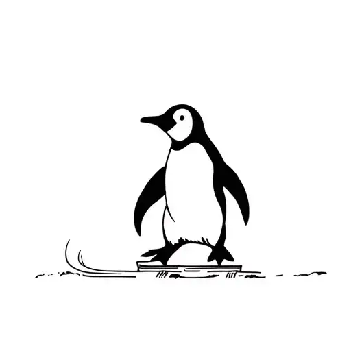 Penguin Skating On Ice