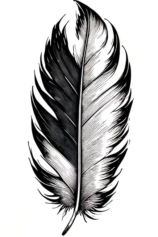 Long Black Raven Feather