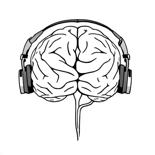 A Brain Linked To Headphones Out Of Which A Soul Comes Out
