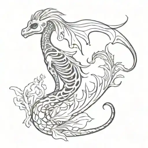 Taranasauraus Rex Skelleton With A Mermaid Tail