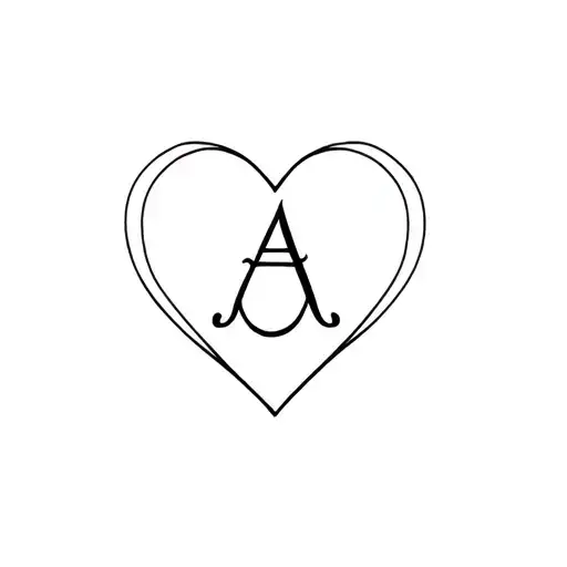 A Heart With Letter A And Figure 8 Made