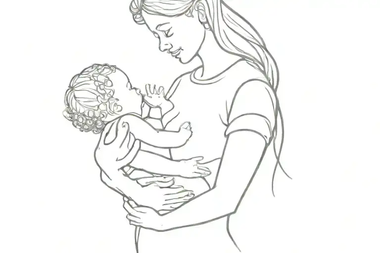 Mom Holding Baby Daughter Playing