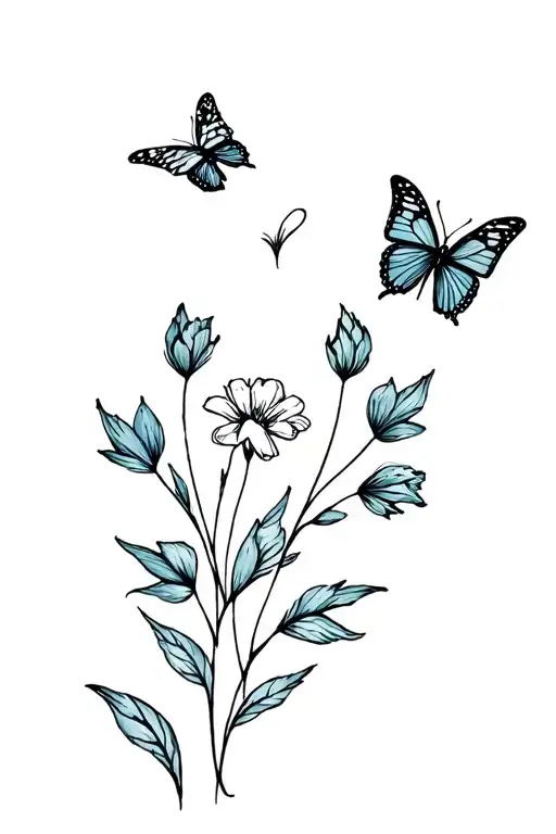 Birth Flowers Butterflies