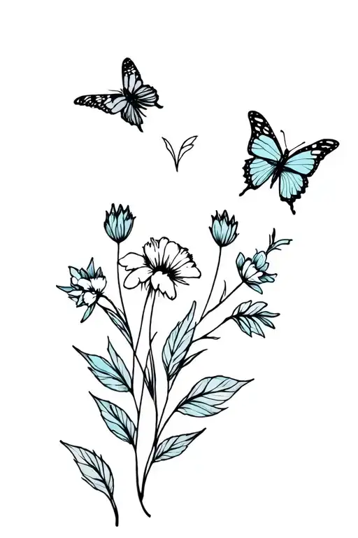 Birth Flowers Butterflies