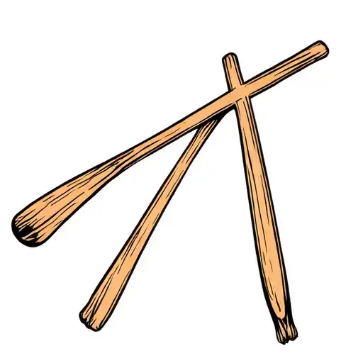 Drumsticks And Christian Cross