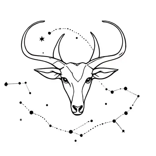 Zodiac Taurus Sign With Constellation