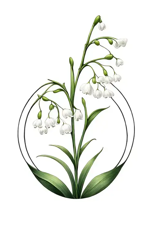 Lily Of The Valley In Half A Circle Shape