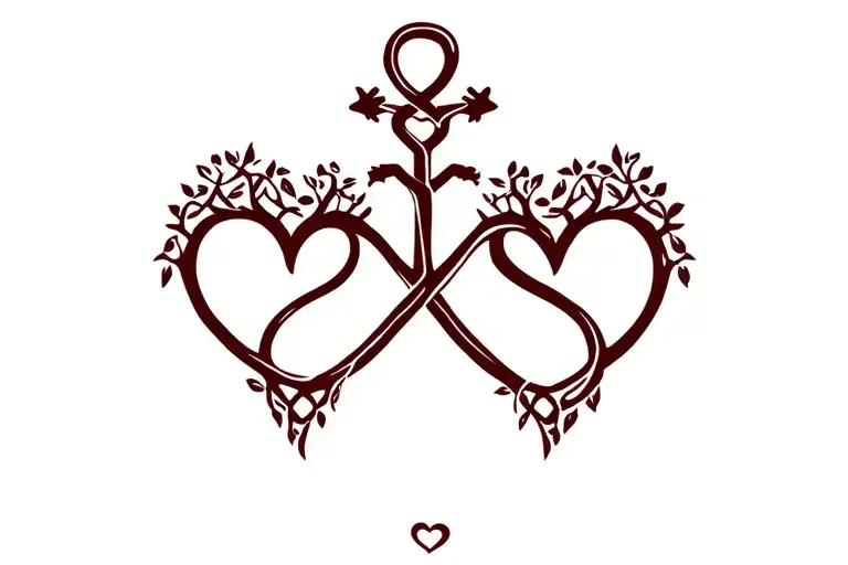 Anchor A Big Heart And A Little Heartthe Celtic Sisters Knot Infinity And Paw Tree All Intertwined