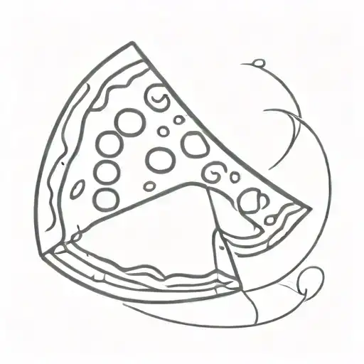A Whimsical Pizza Slice With A Hidden Ingredient Inside