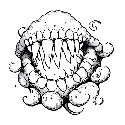 Fluffy Monster Teeth Tentacles
