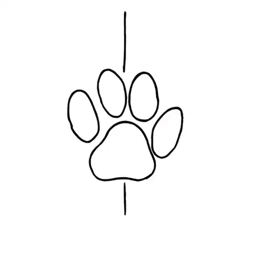 A Minimalist Tattoo Of A Paw Print With Subtle Elements Representing Your Business And Family