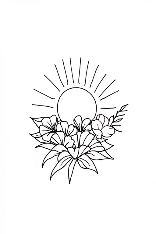 Sun And Flowers