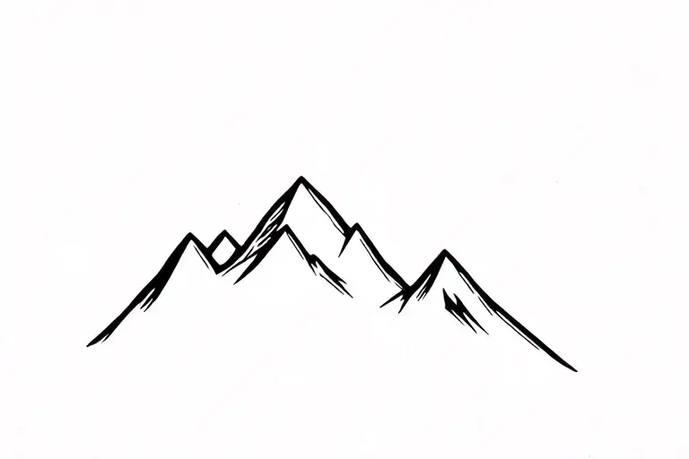 Simple Mountain Range With Snow